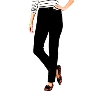 Talbots Corduroy Straight Leg Pants Black 10P High Rise Stretch Fall Winter Prep